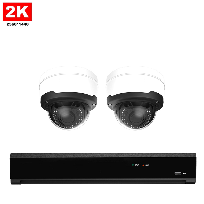 2x Dome IP Camera 2K POE Wired